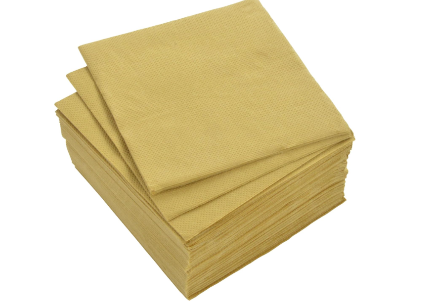 Homéa, Set de 40 Serviettes Vitamine en Papier 2 Plis 38 x 38 cm Or